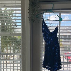 Windsor Royal Blue Sequin Evening Slip dress